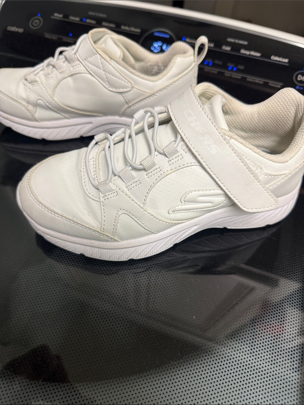 Skechers Kids White Velcro Athletic Sneakers